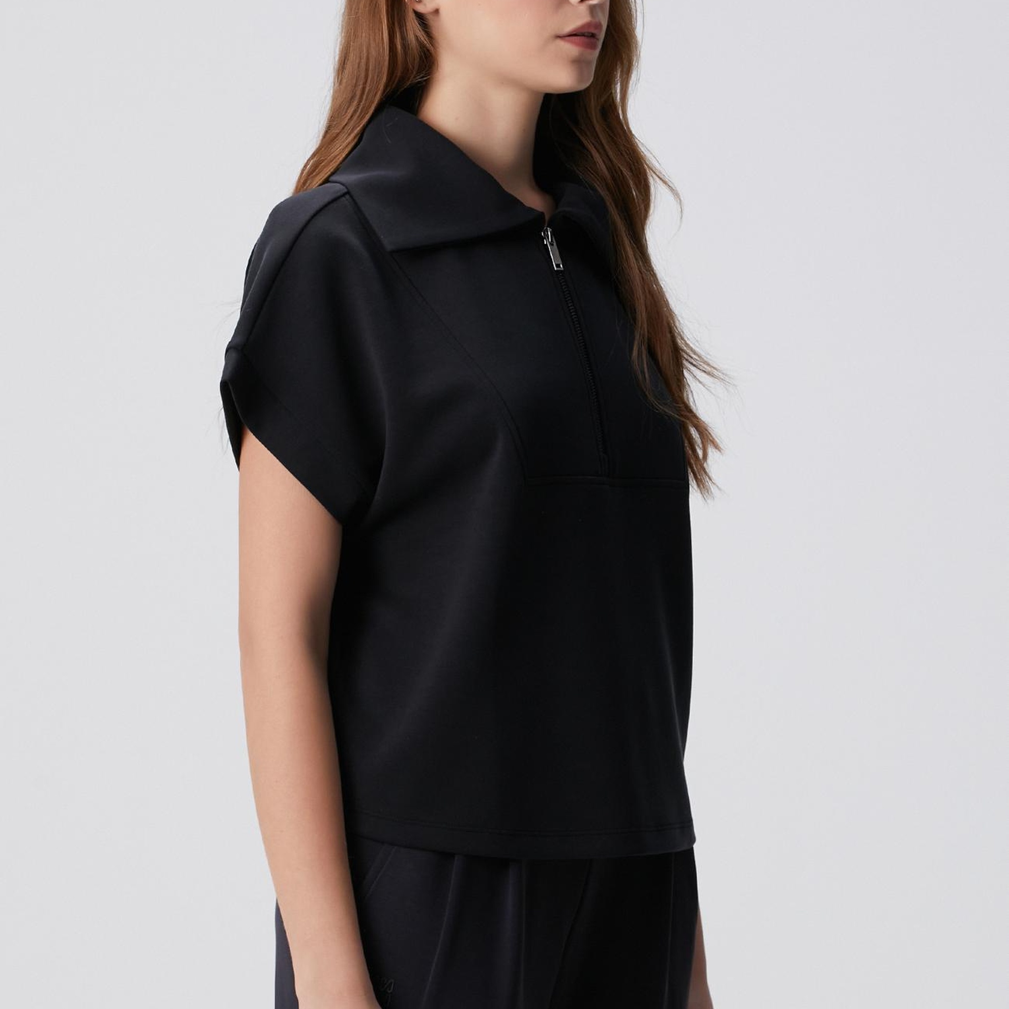 Network Kadın Siyah Modal Karışımlı Sweatshirt