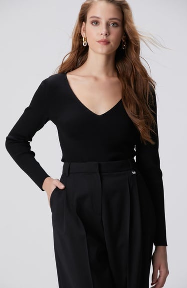  Network Kadın Siyah Kazak