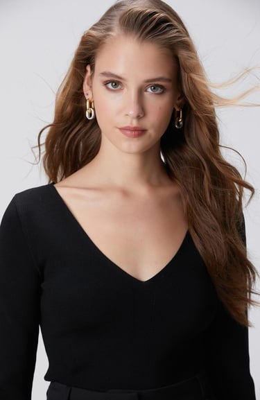  Network Kadın Siyah Kazak