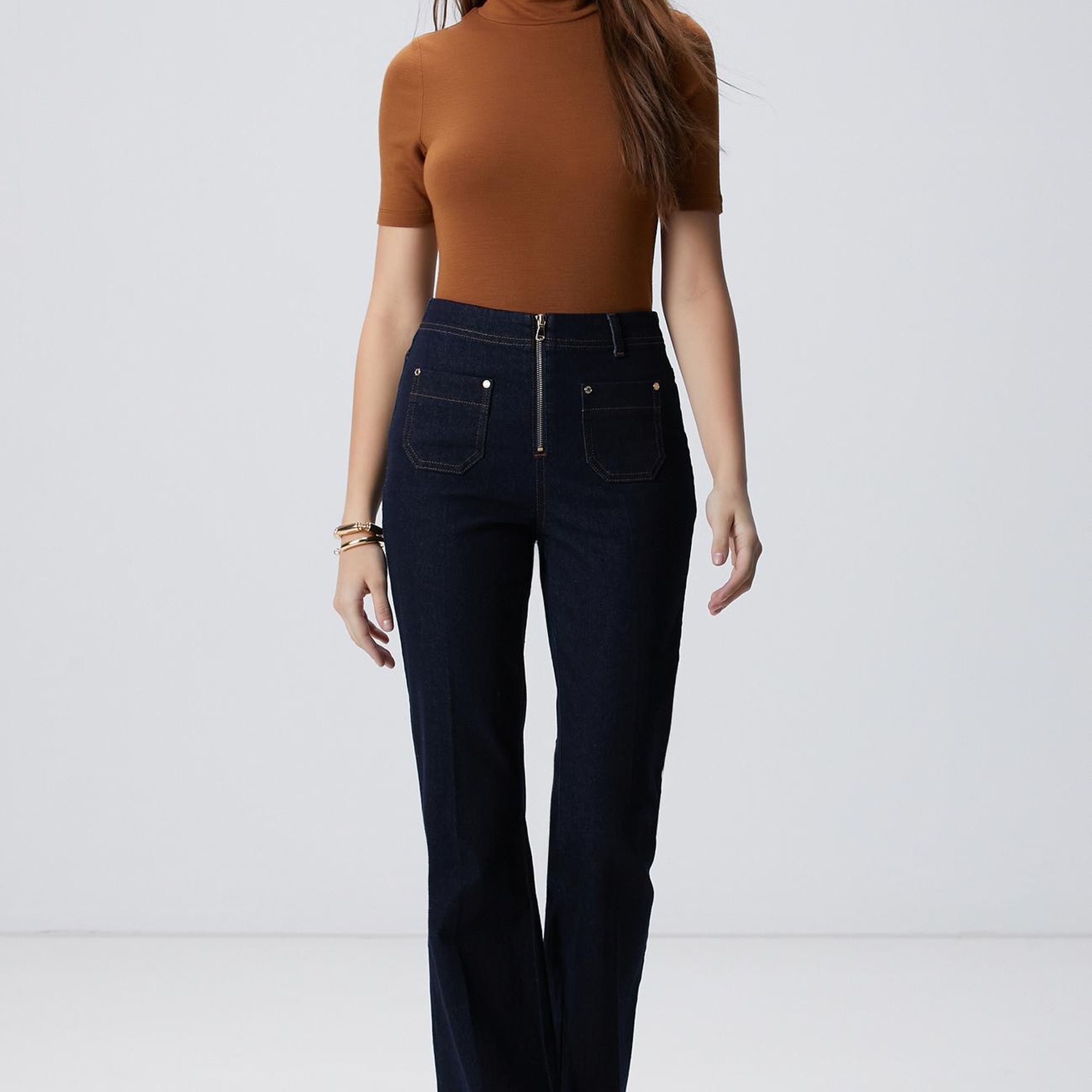 Network Kadın Camel Yün Karışımlı T-shirt