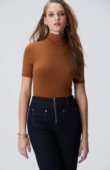  Network Kadın Camel Yün Karışımlı T-shirt