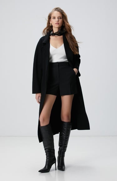  Network Kadın Kırık Beyaz V Yaka Basic Kazak