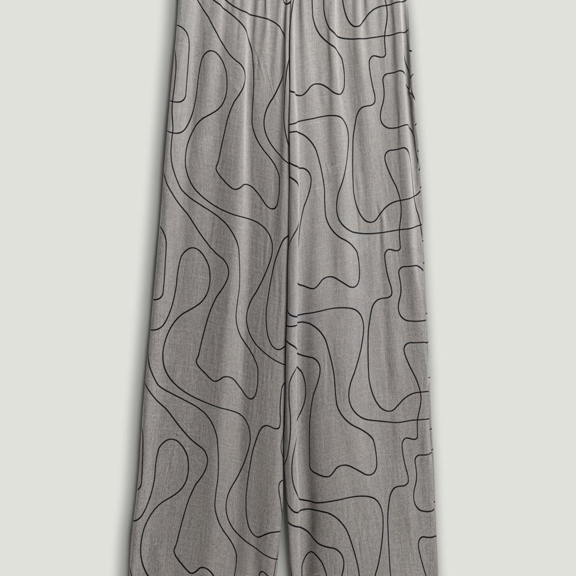 Dökümlü Geniş Paça Pantolon