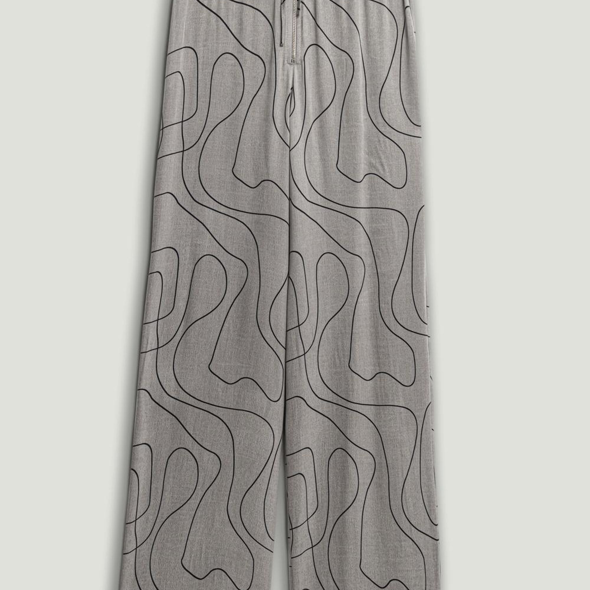 Dökümlü Geniş Paça Pantolon