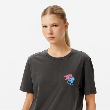  Tommy Hilfiger Relaxed Neon Kadın Gri T-Shirt