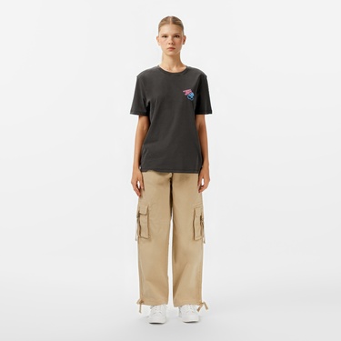  Tommy Hilfiger Loose Cargo Kadın Krem Pantolon