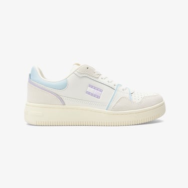  Tommy Jeans Retro Basket Kadın Beyaz/Mavi Spor Ayakkabı