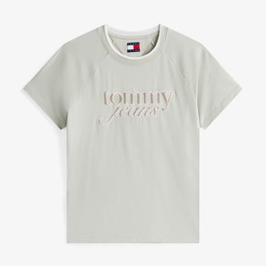  Tommy Jeans Graphic Kadın Yeşil T-Shirt