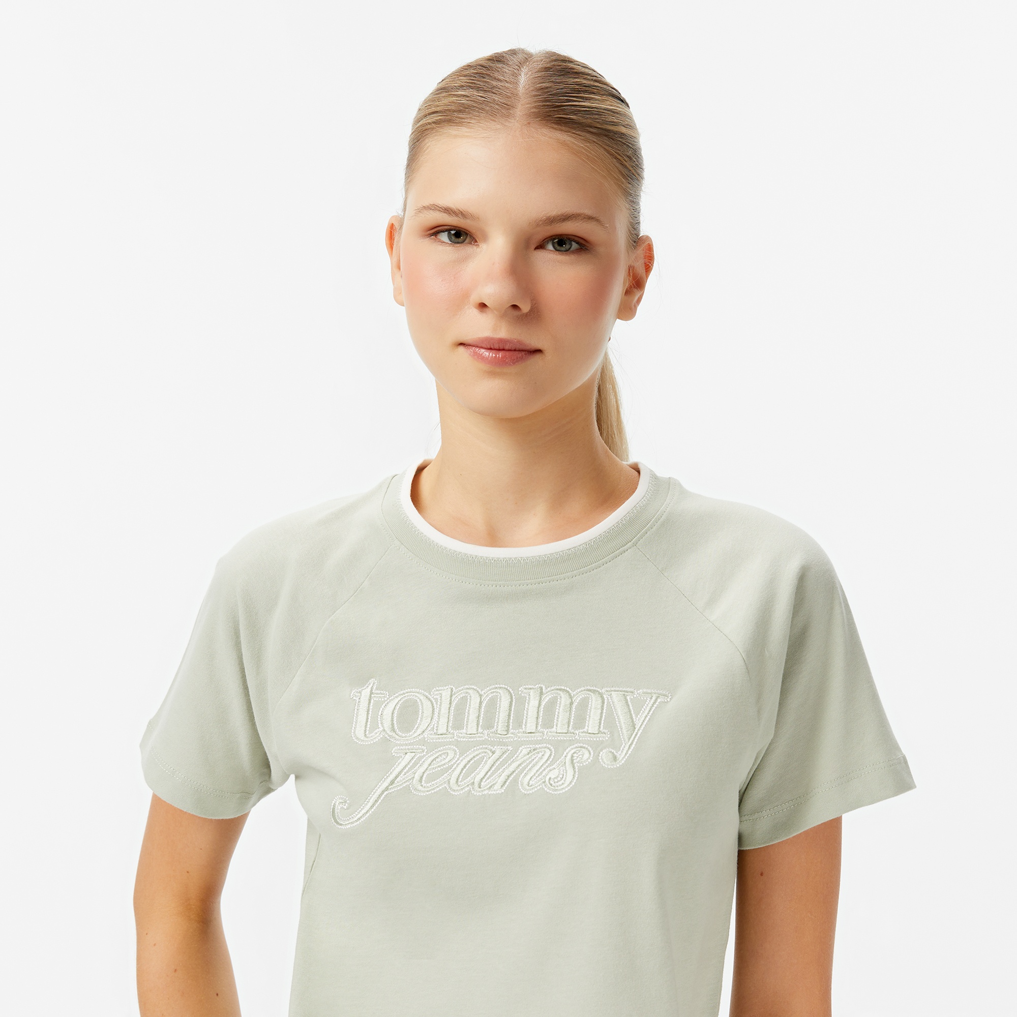 Tommy Jeans Graphic Kadın Yeşil T-Shirt