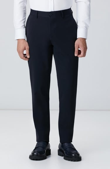  Network Erkek Lacivert Diyagonal Desenli Pantolon