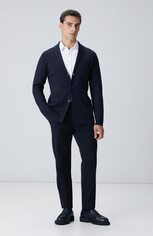  Network Erkek Lacivert Diyagonal Desenli Pantolon