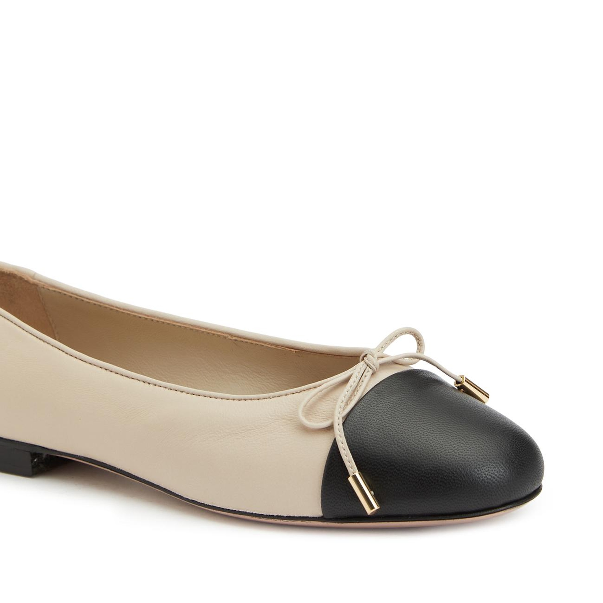 George Hogg Kadın Siyah Bej Deri Babet