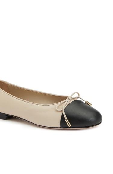  George Hogg Kadın Siyah Bej Deri Babet