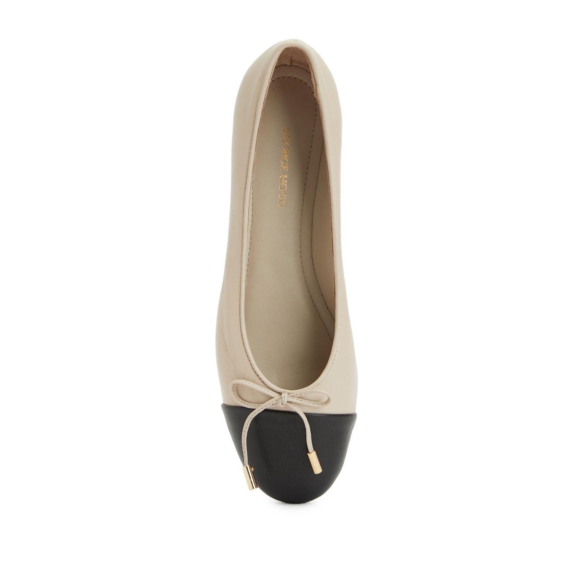 George Hogg Kadın Siyah Bej Deri Babet