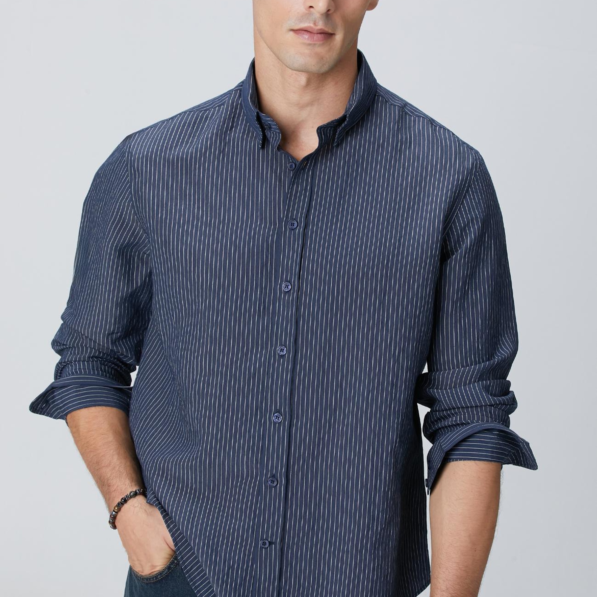 Network Erkek Lacivert Gömlek