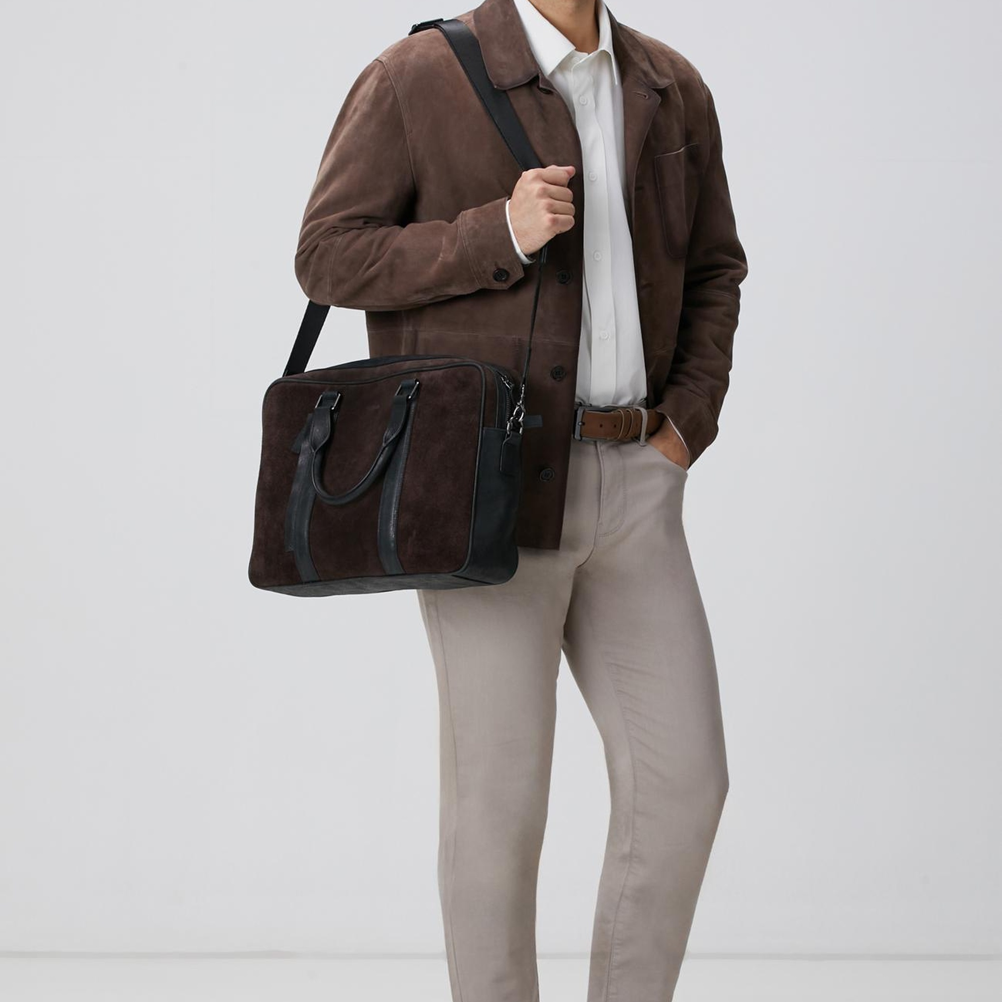 Network Erkek Kahverengi Deri Laptop Çantası