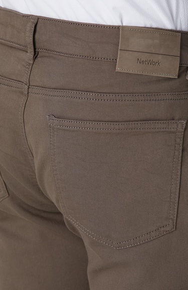  Network Erkek Kahverengi Casual Pantolon