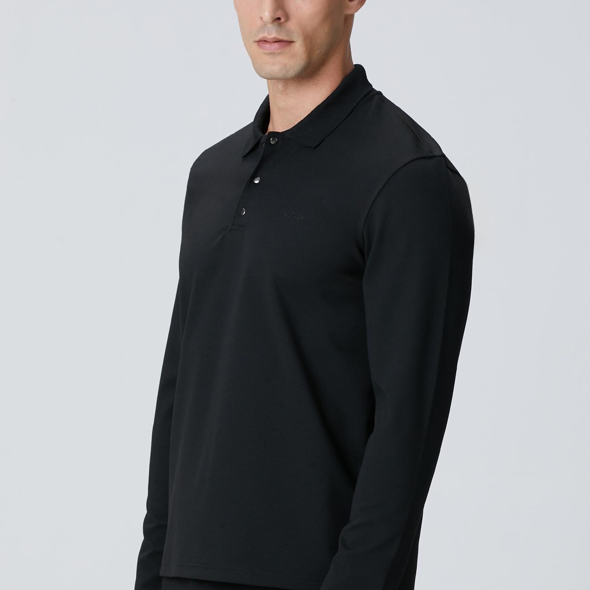 Network Erkek Siyah Polo Yaka Sweatshirt