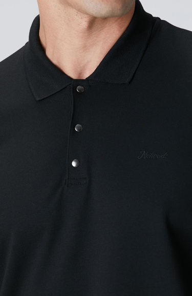  Network Erkek Siyah Polo Yaka Sweatshirt