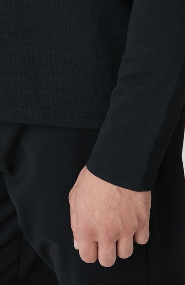  Network Erkek Siyah Polo Yaka Sweatshirt