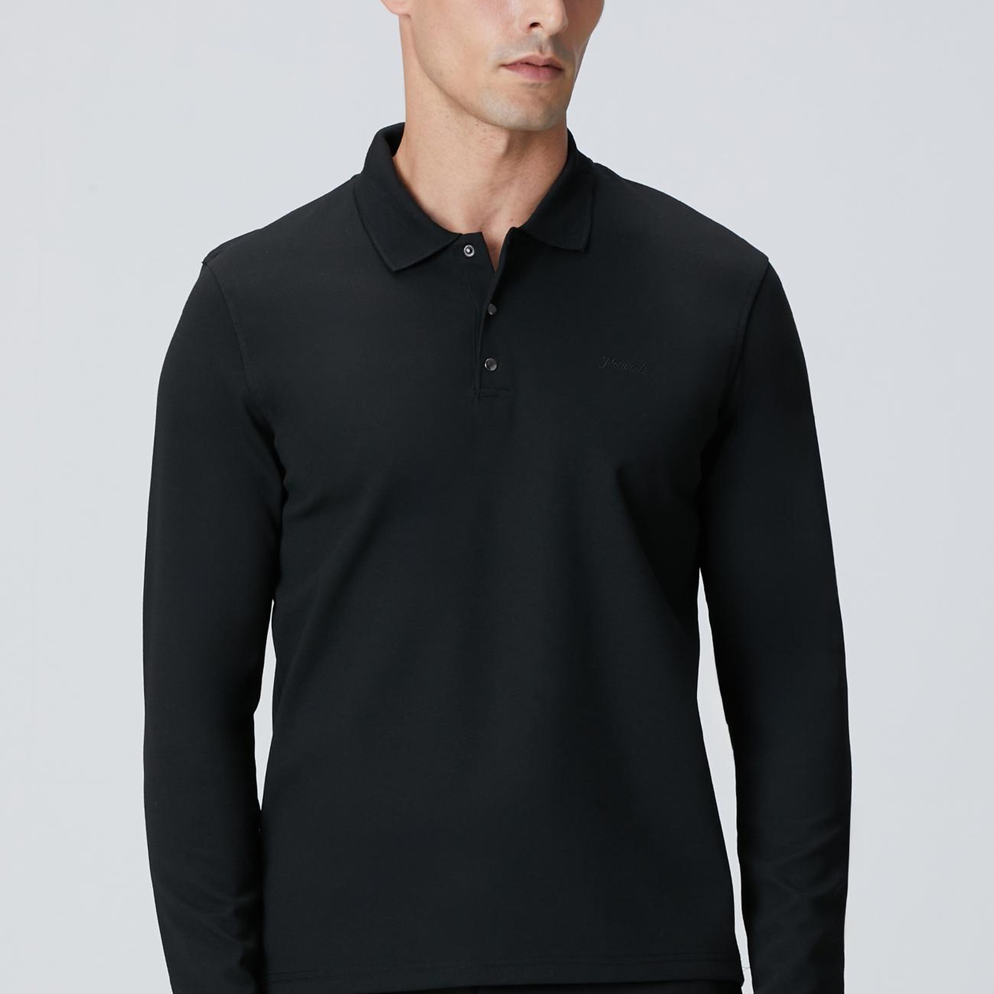 Network Erkek Siyah Polo Yaka Sweatshirt