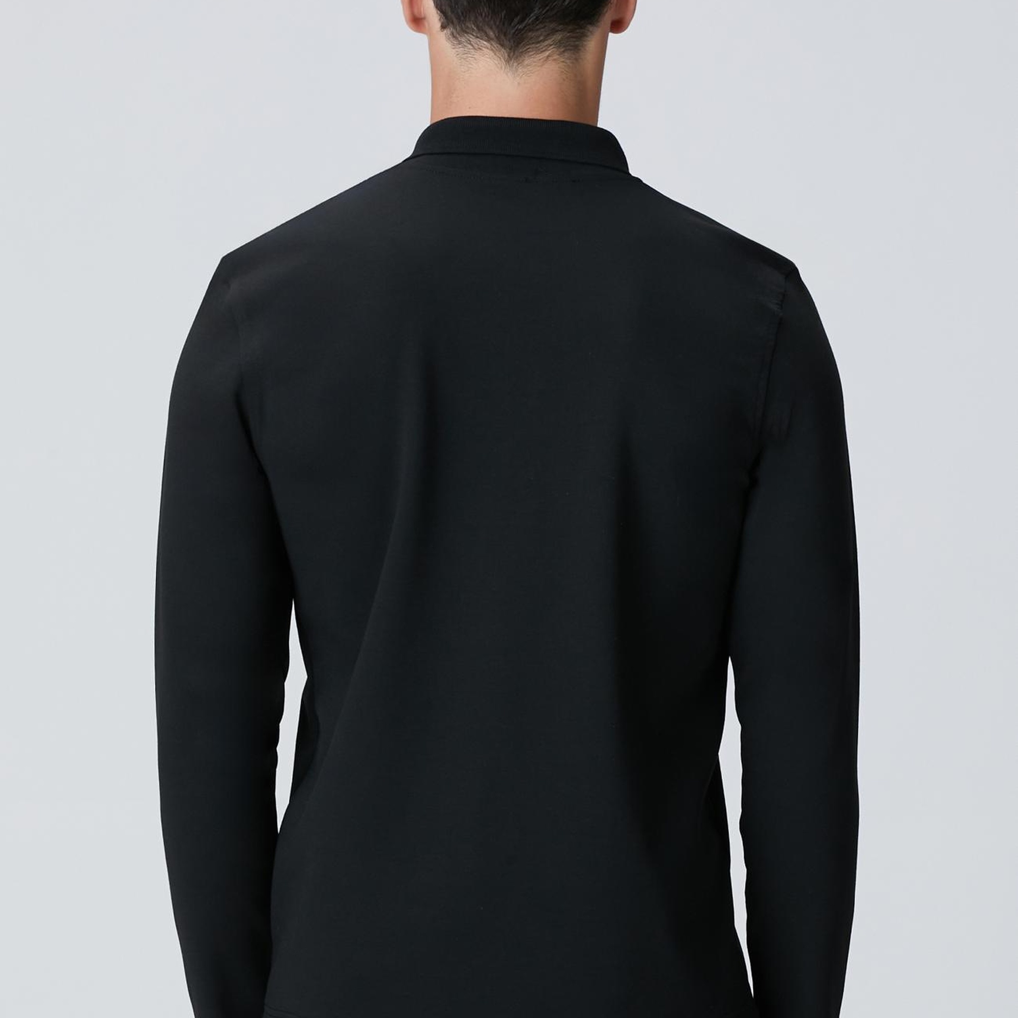 Network Erkek Siyah Polo Yaka Sweatshirt