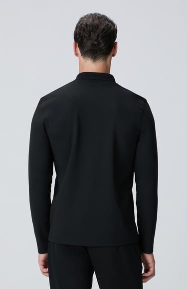  Network Erkek Siyah Polo Yaka Sweatshirt