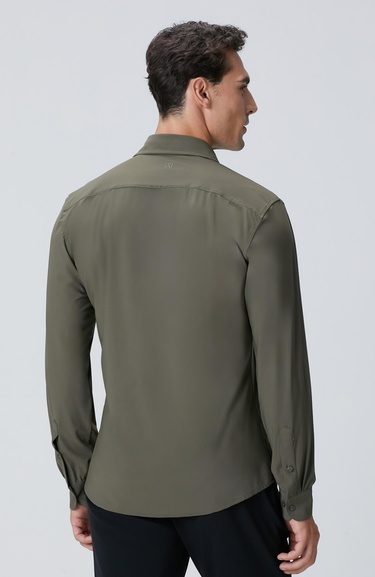  Network Erkek Haki Örme Gömlek