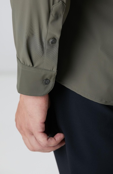  Network Erkek Haki Örme Gömlek