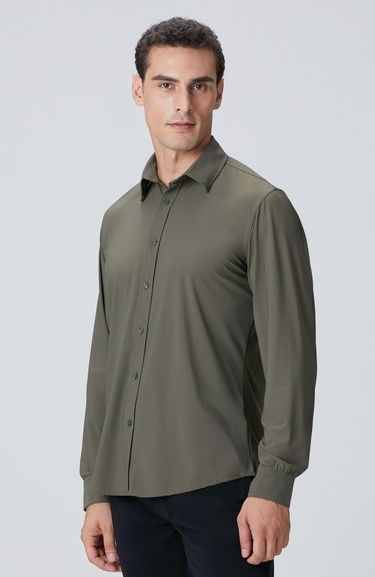  Network Erkek Haki Örme Gömlek