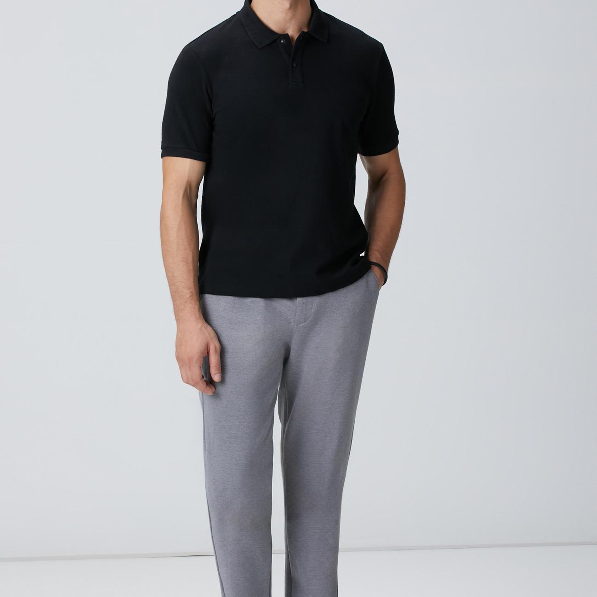 Network Erkek Siyah Çıtçıtlı T-shirt