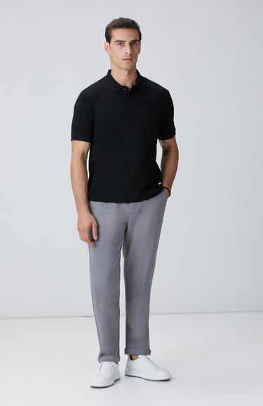  Network Erkek Siyah Çıtçıtlı T-shirt