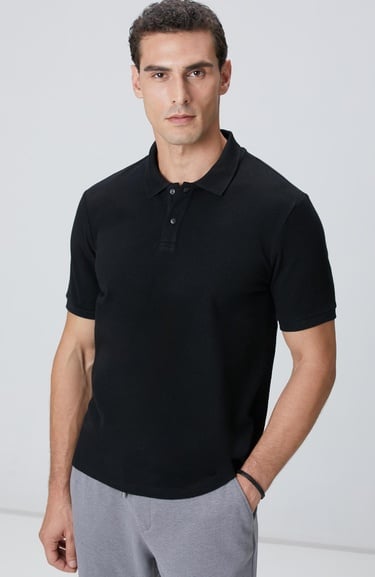  Network Erkek Siyah Çıtçıtlı T-shirt