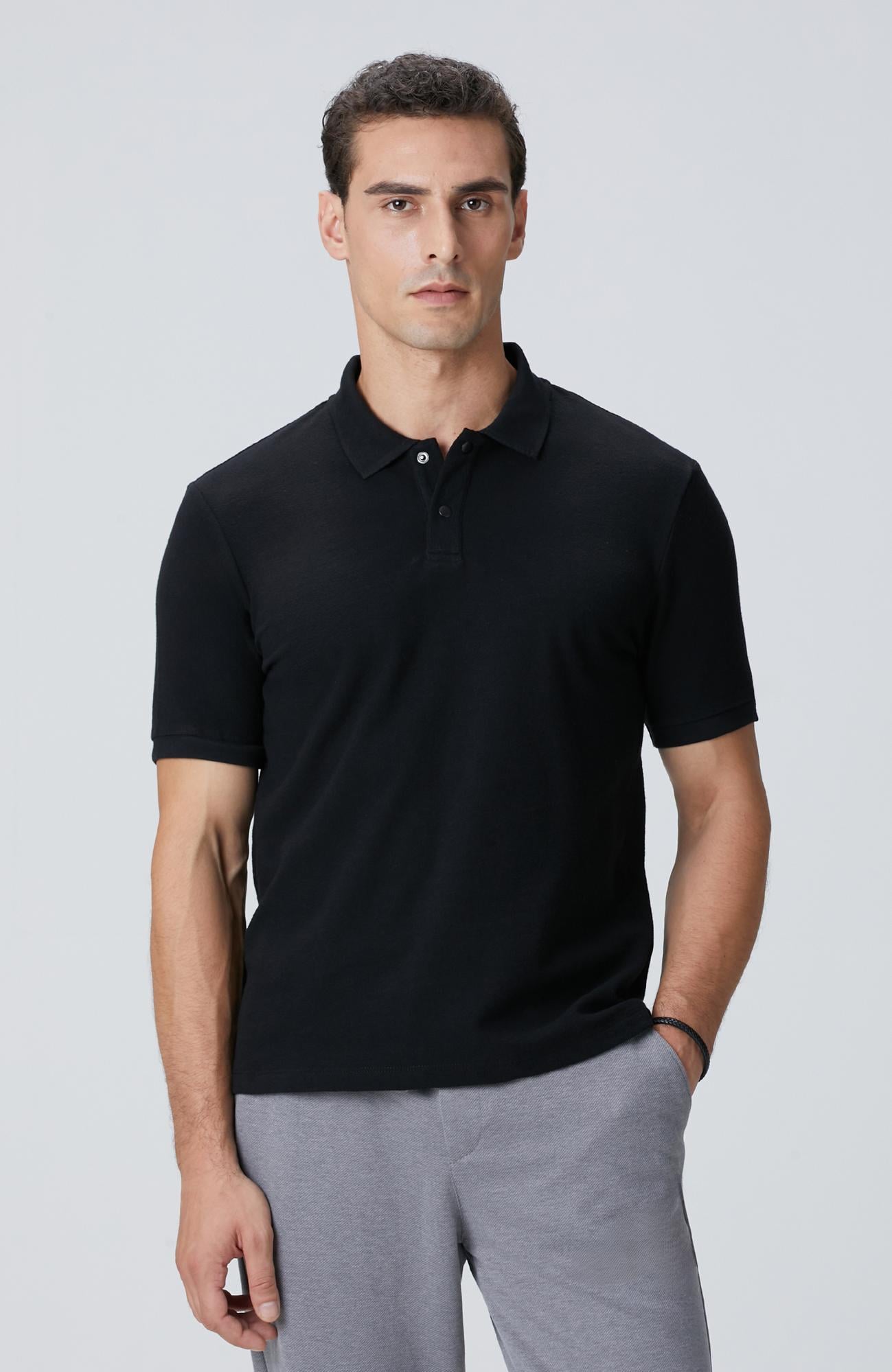  Network Erkek Siyah Çıtçıtlı T-shirt