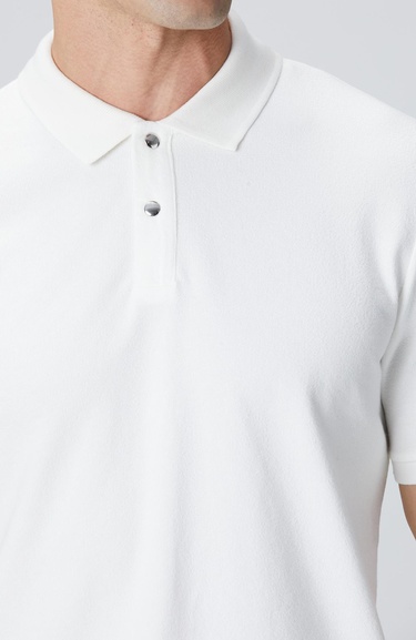  Network Erkek Kırık Beyaz Çıtçıtlı T-shirt