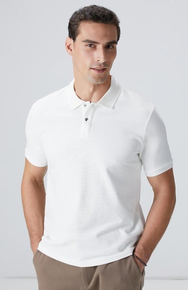  Network Erkek Kırık Beyaz Çıtçıtlı T-shirt