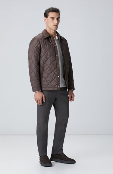  Network Erkek Kahverengi Süet Garnili Coat Ceket