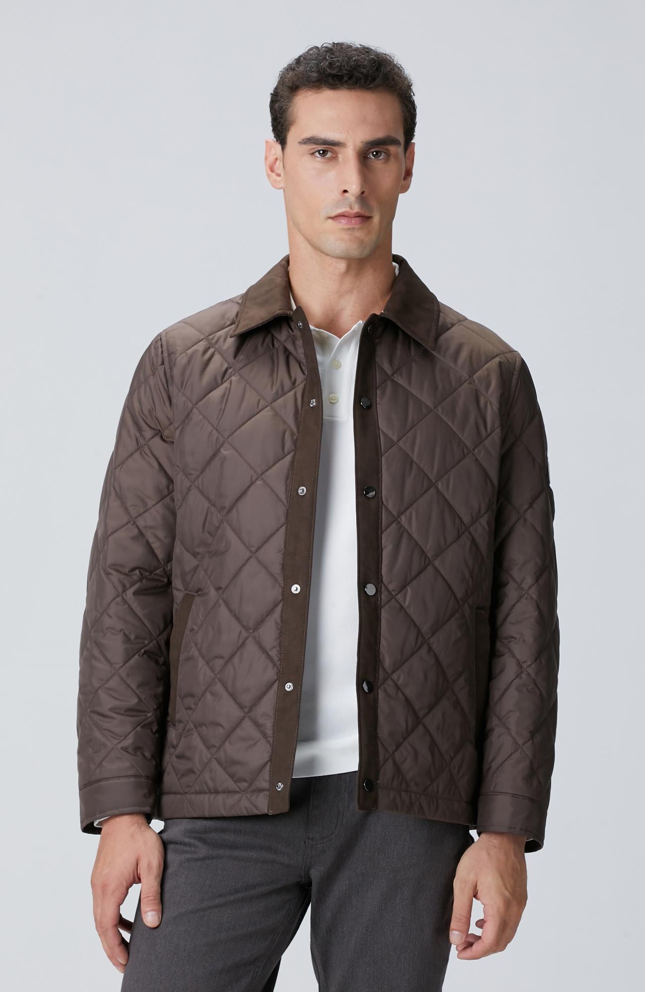  Network Erkek Kahverengi Süet Garnili Coat Ceket