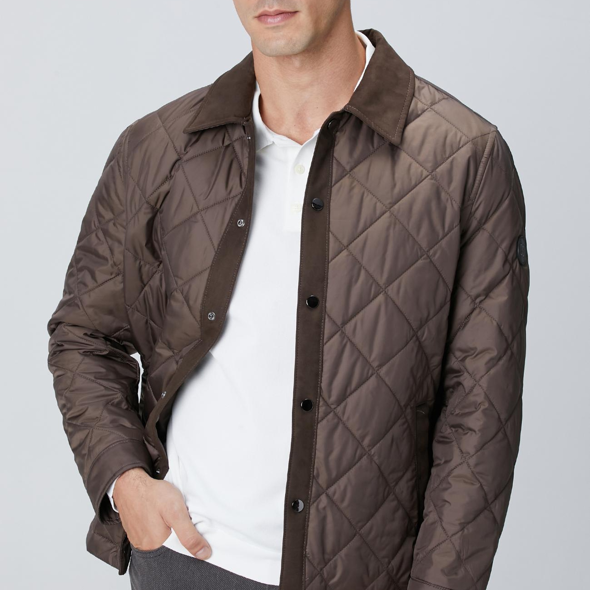 Network Erkek Kahverengi Süet Garnili Coat Ceket