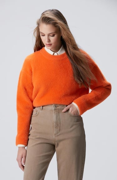  Network Kadın Turuncu Triko Kazak