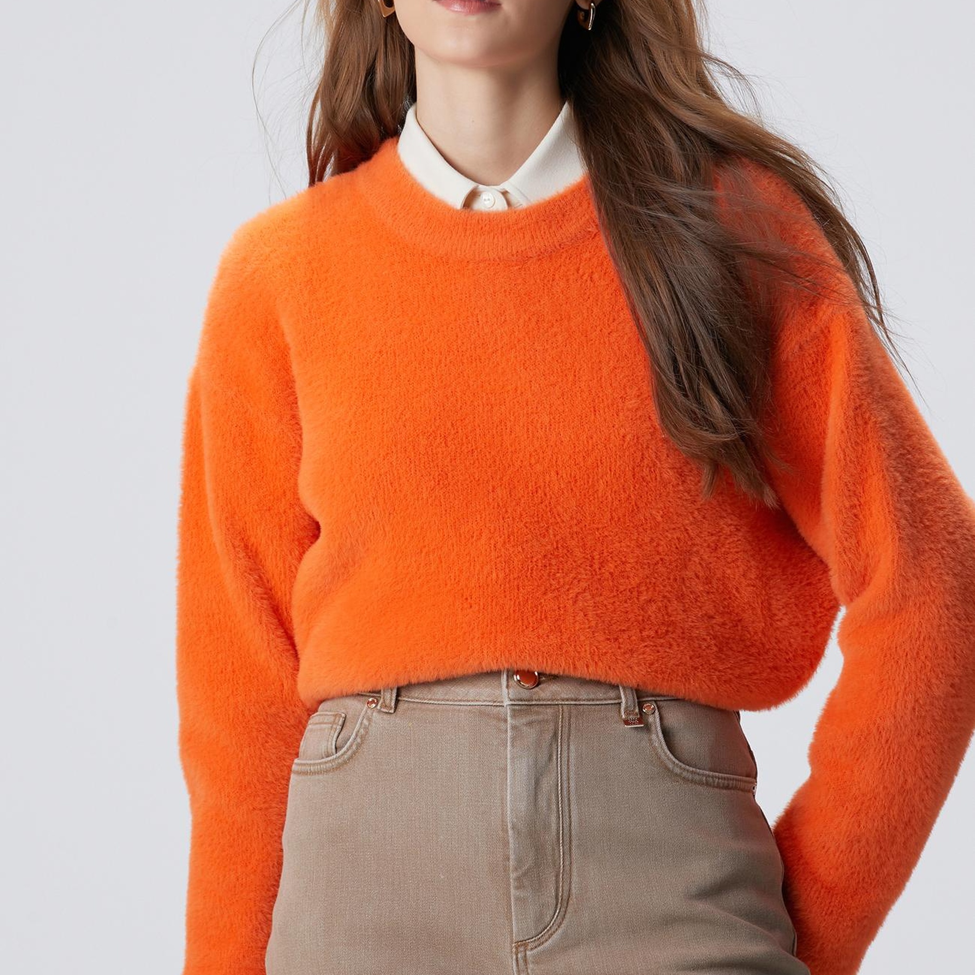 Network Kadın Turuncu Triko Kazak