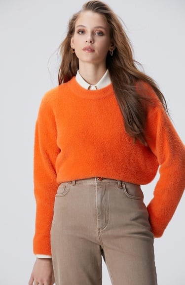  Network Kadın Turuncu Triko Kazak