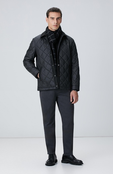  Network Erkek Siyah Coat Ceket