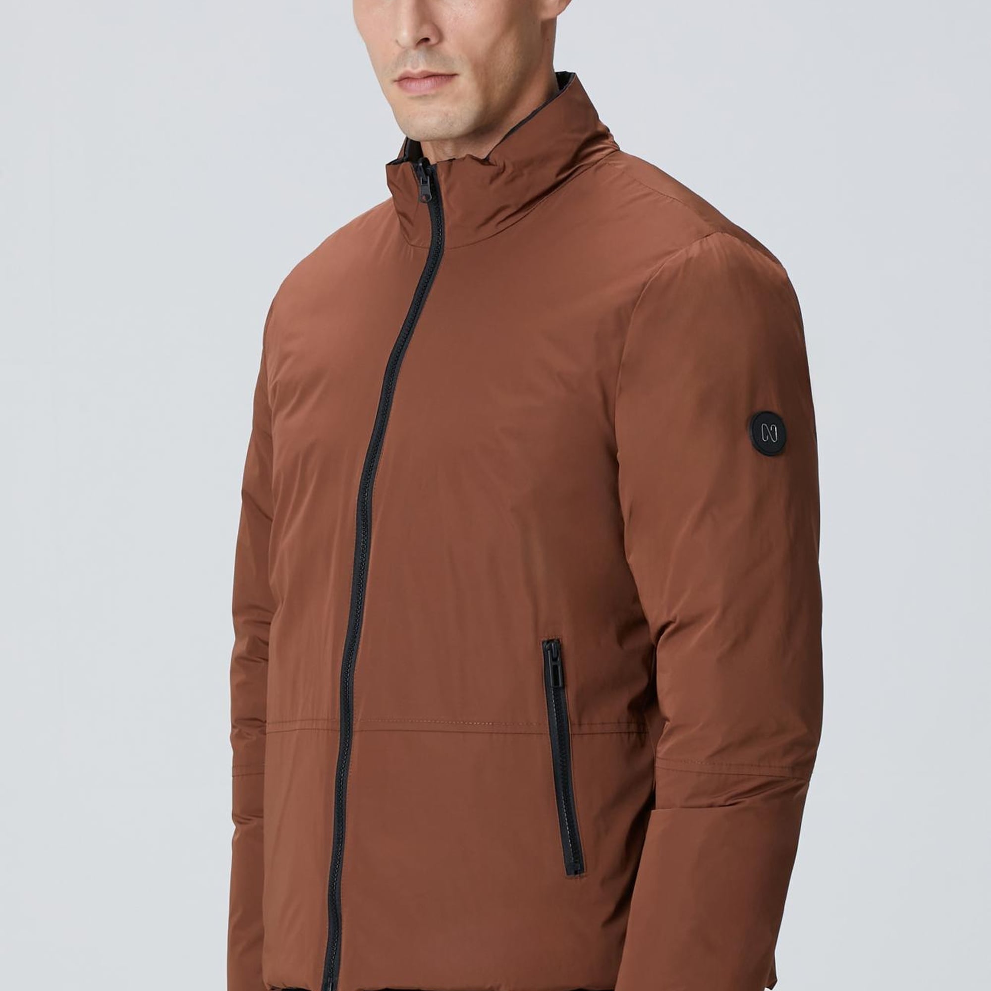 Network Erkek Siyah Kahverengi Çift Taraflı Mont