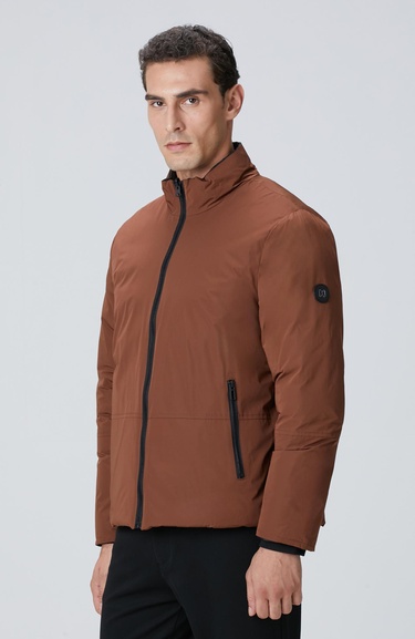  Network Erkek Siyah Kahverengi Çift Taraflı Mont