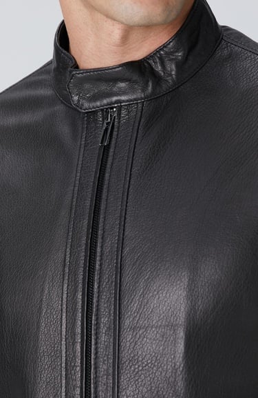  Network Erkek Siyah Deri Mont