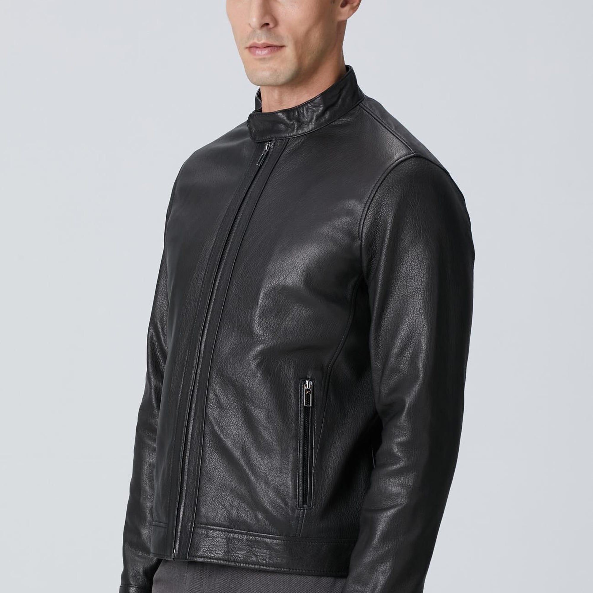 Network Erkek Siyah Deri Mont