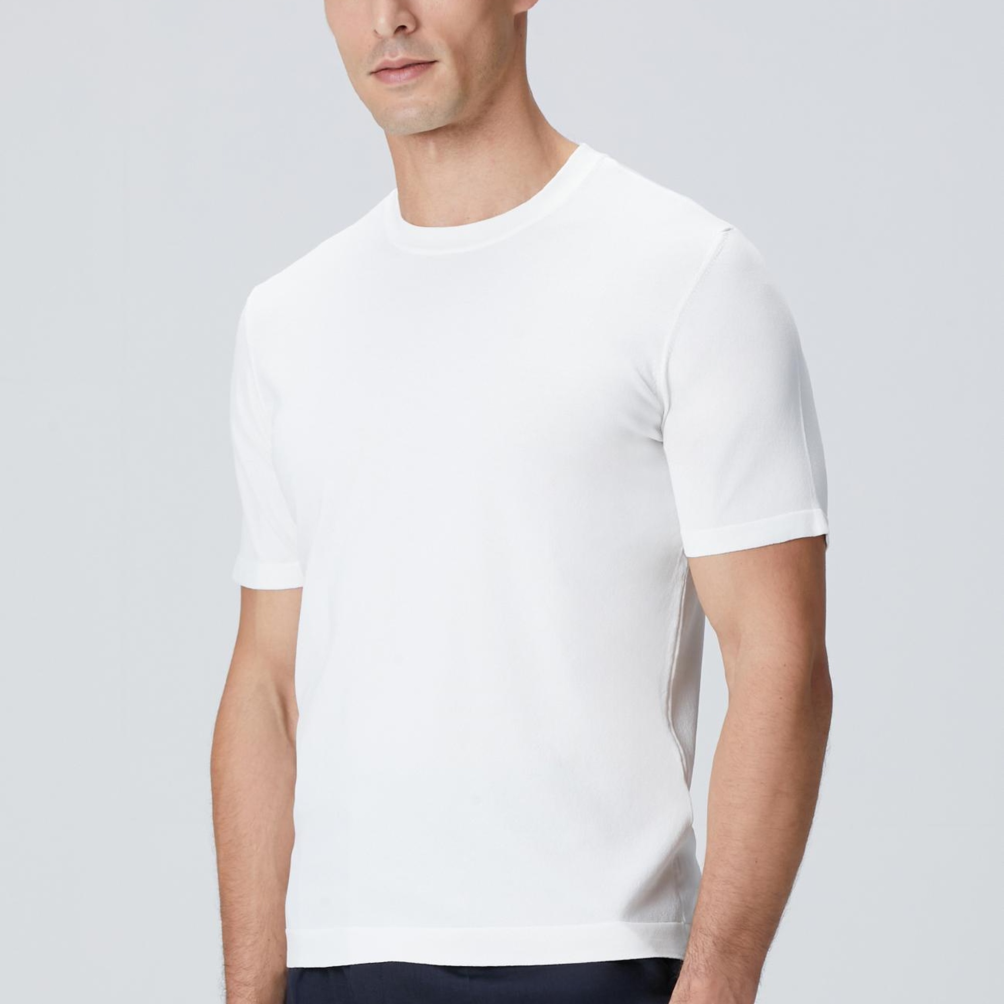 Network Erkek Kırık Beyaz Basic Triko Kazak