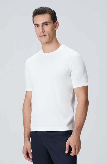  Network Erkek Kırık Beyaz Basic Triko Kazak