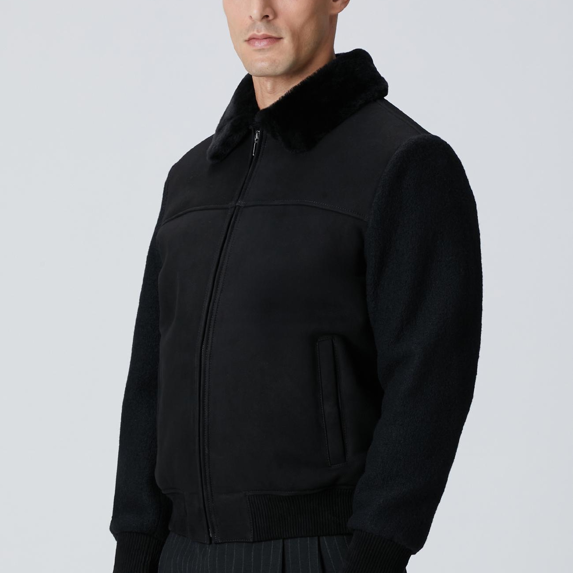 Network Erkek Siyah Deri Mont